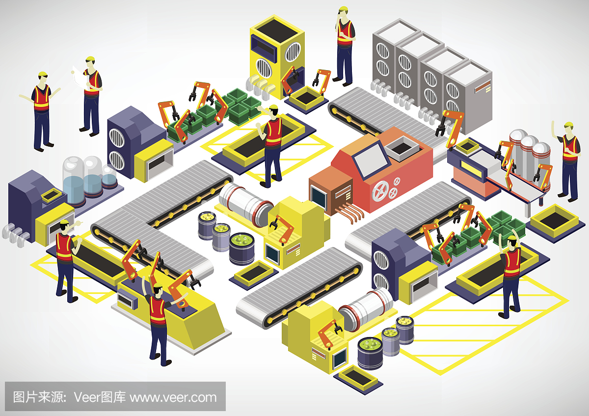 說明信息圖形工廠設(shè)備的概念